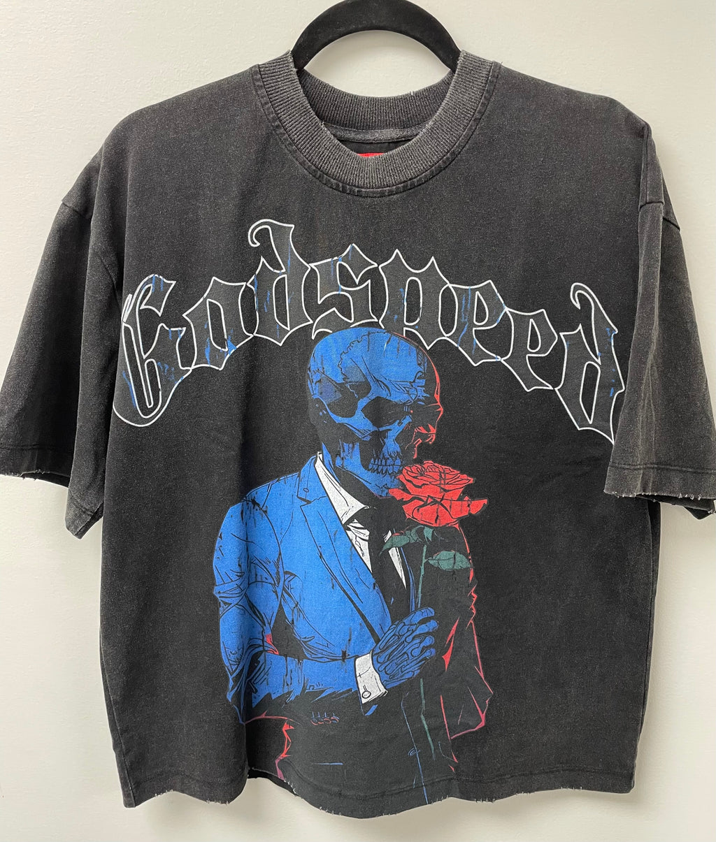 Godspeed Smell the Roses T-Shirt Black Wash