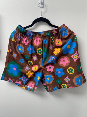 Bravest Studios Flower Brown Multi Colors Shorts