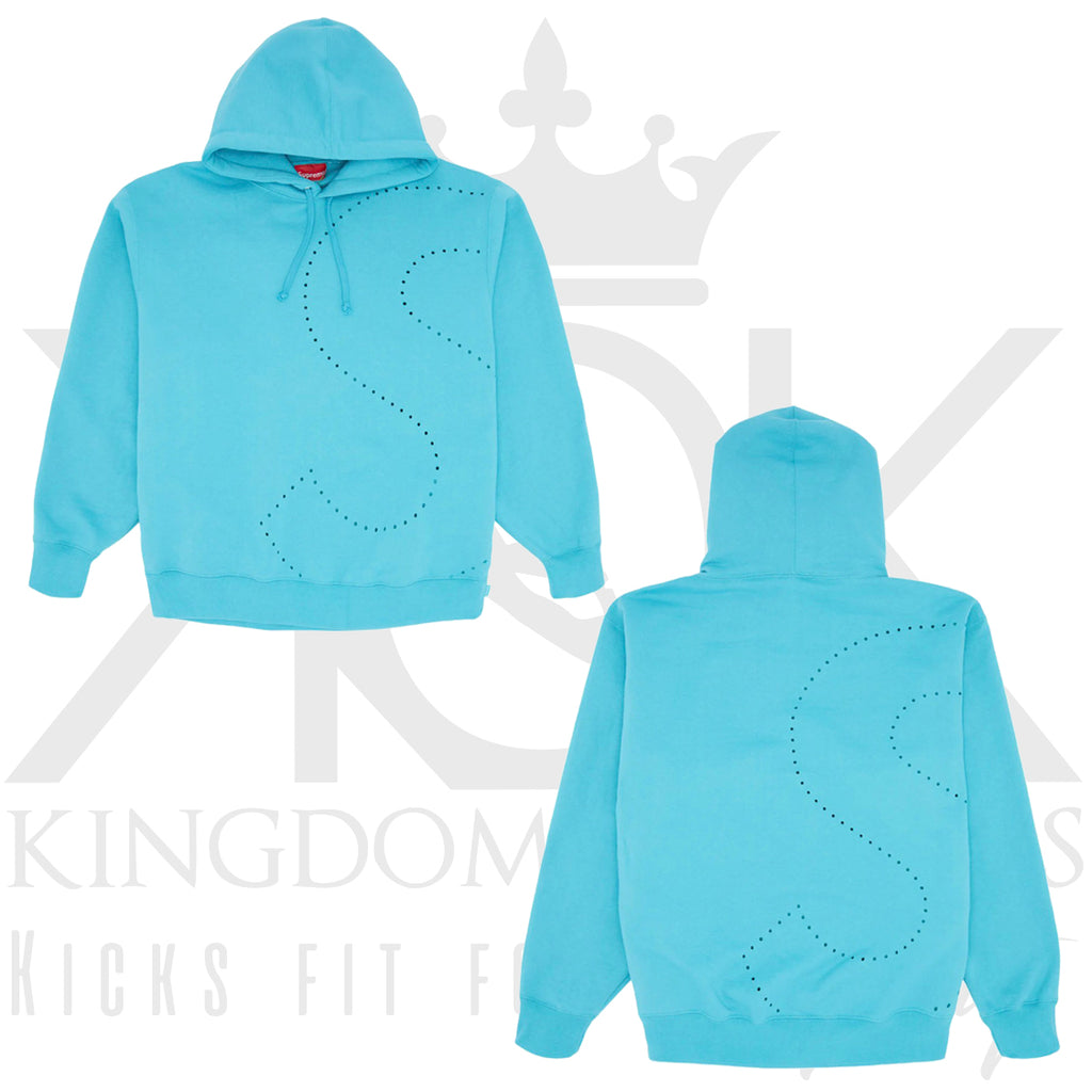 Supreme Laser Cut S Logo Hooded Sweatshirt Cyan