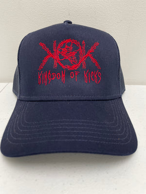 KOK Red Trucker Hat Navy