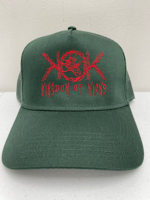 KOK Red Trucker Hat Forrest Green