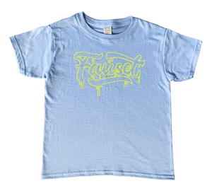 Fauset Yellow Drippin Kids Tee Blue