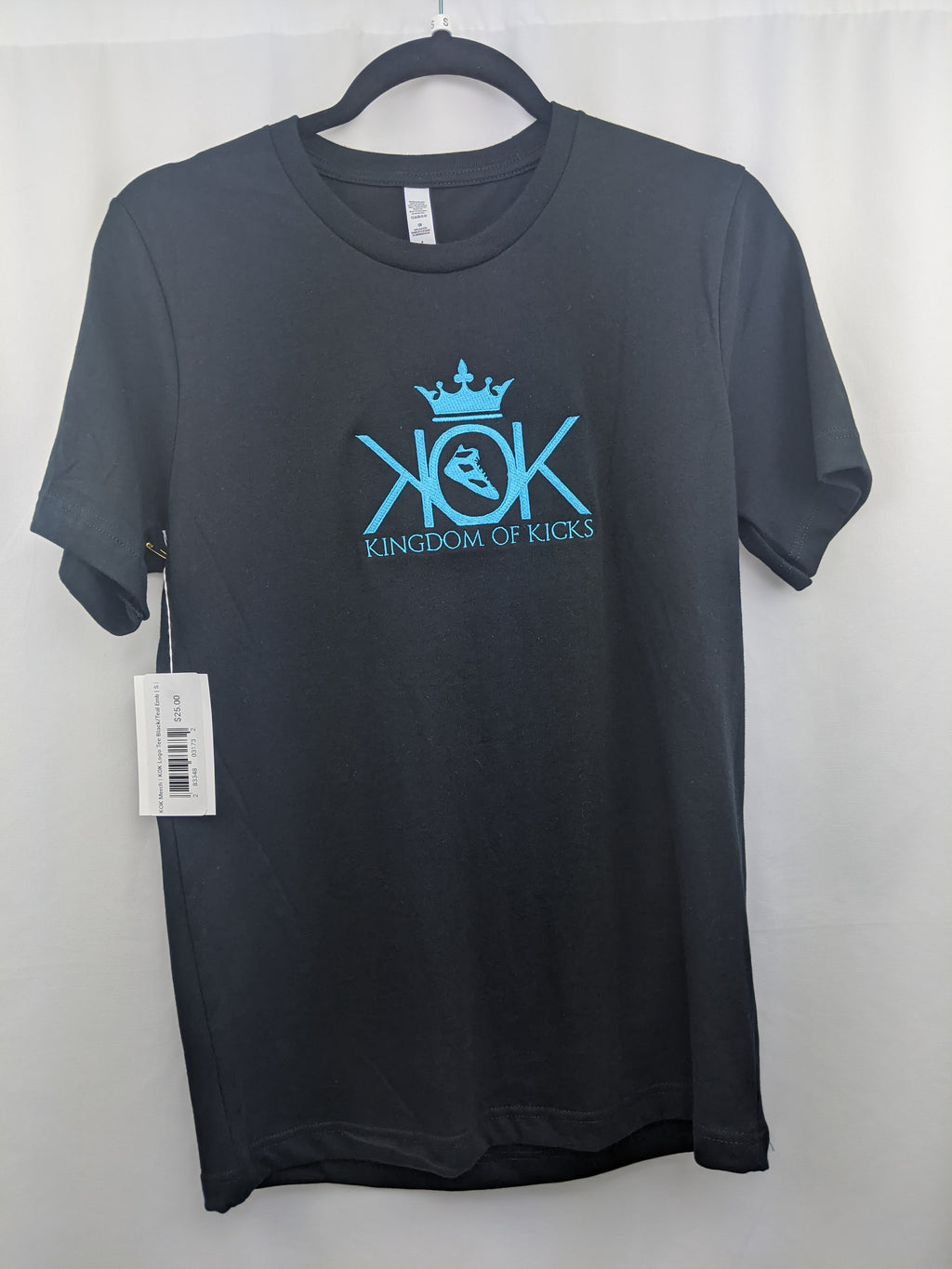 Kok Black/Aqua Blue Logo Tee Embroidered