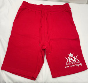 KOK White Logo Shorts Red