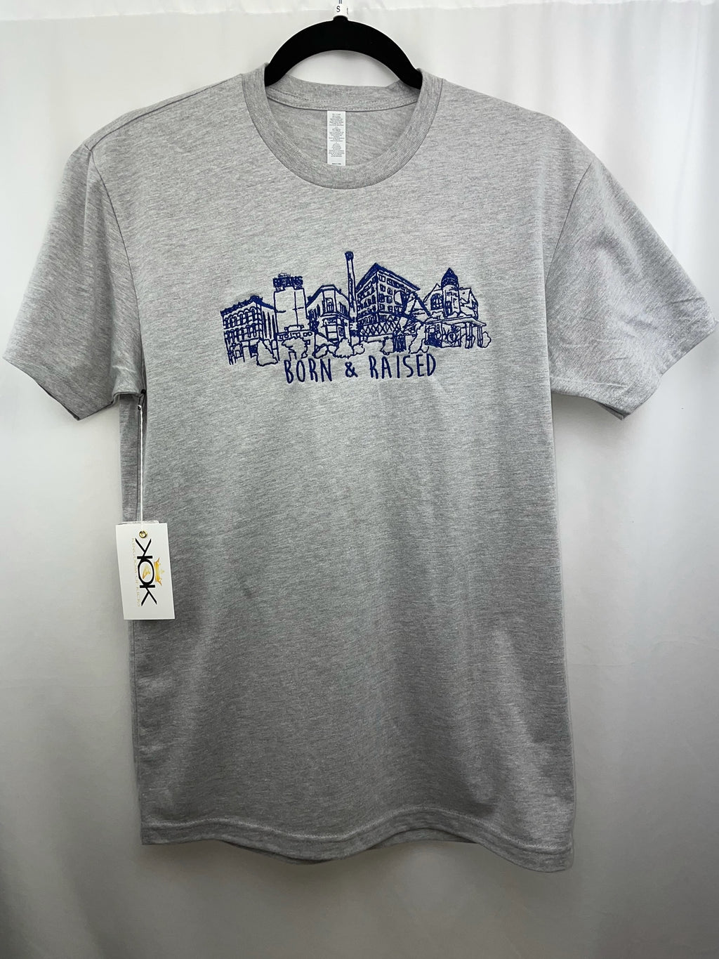 KOK Navy Born and Raised Tee Grey