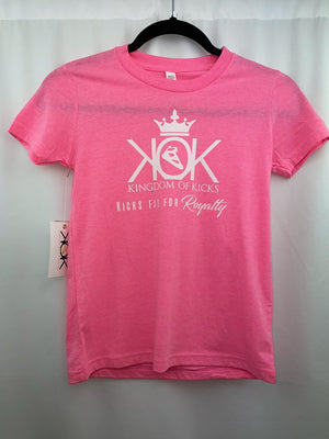 KOK White Logo Kids Tee Pink