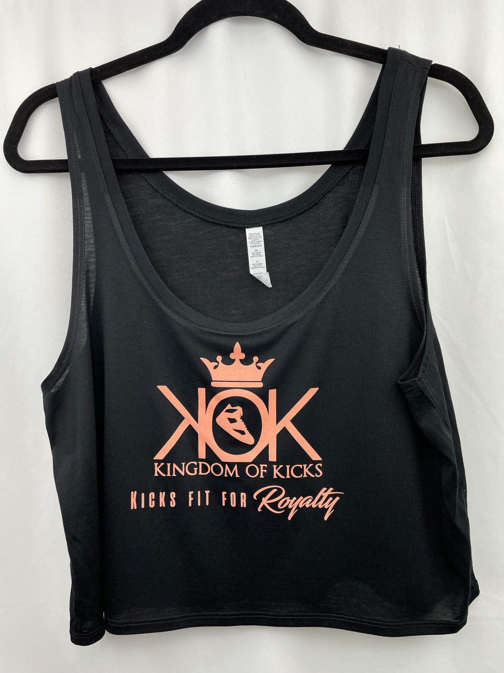 KOK Peach Logo Crop Tank Black