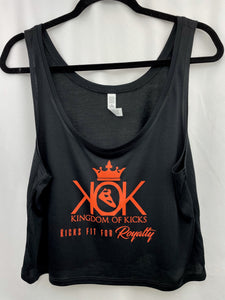 KOK Orange Logo Crop Tank Black