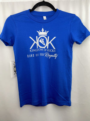 KOK White Logo Kids Tee Royal Blue