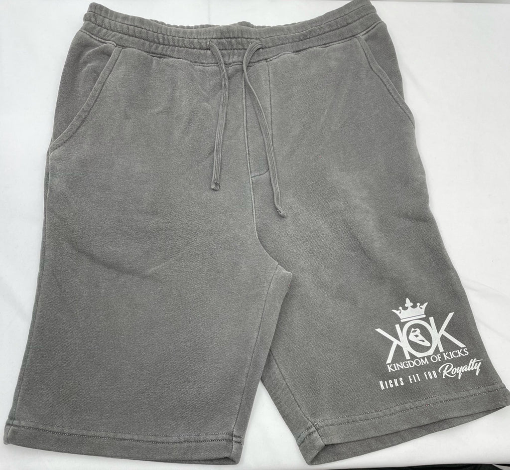 KOK White Logo Shorts Dark Grey